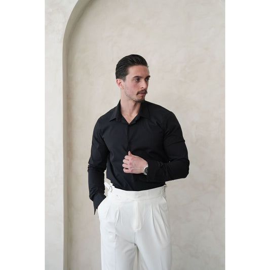 Slim Fit Siyah Erkek Gömlek – Şıklığın Zarif Yorumuyla