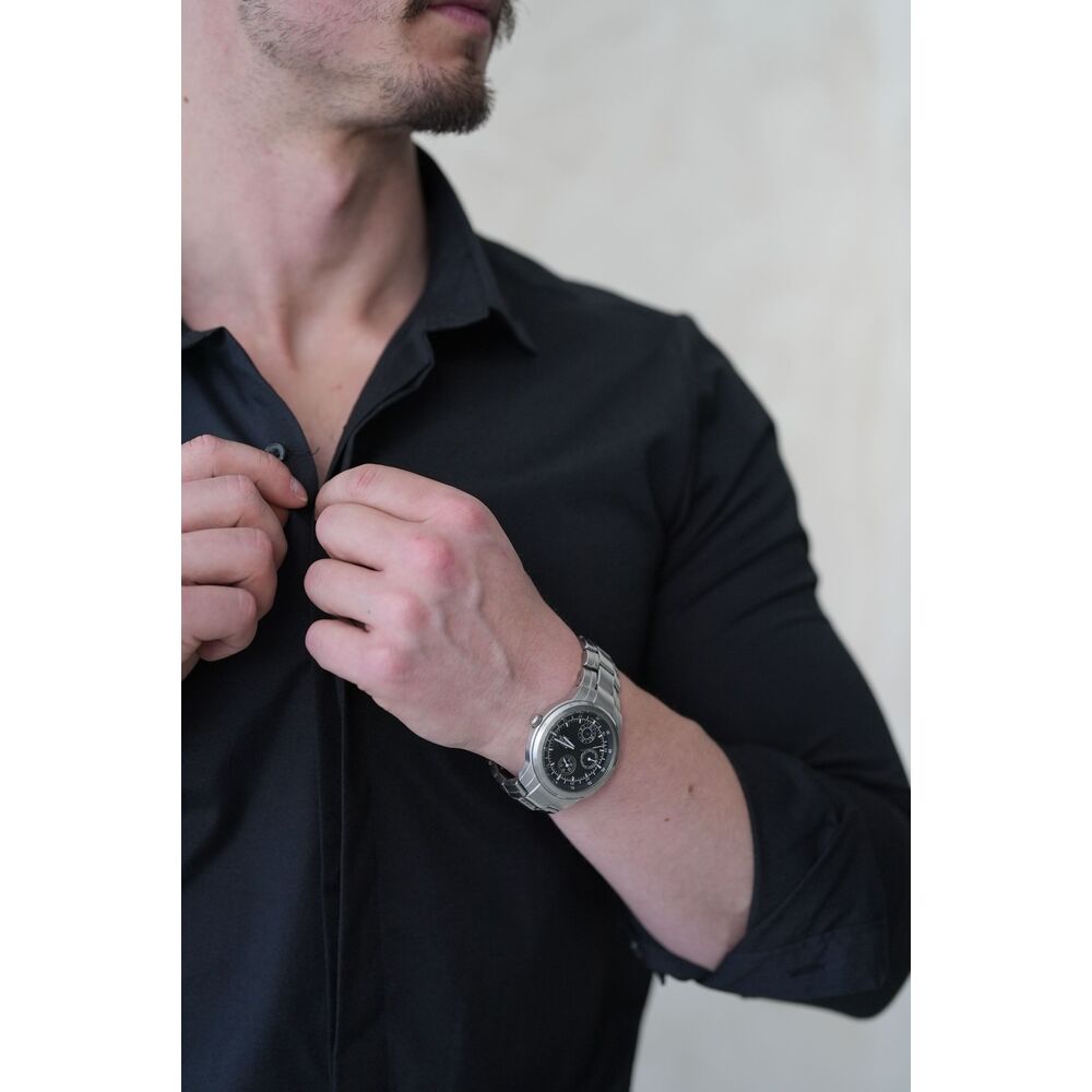 Siyah Slim Fit Gizli Düğme Gömlek