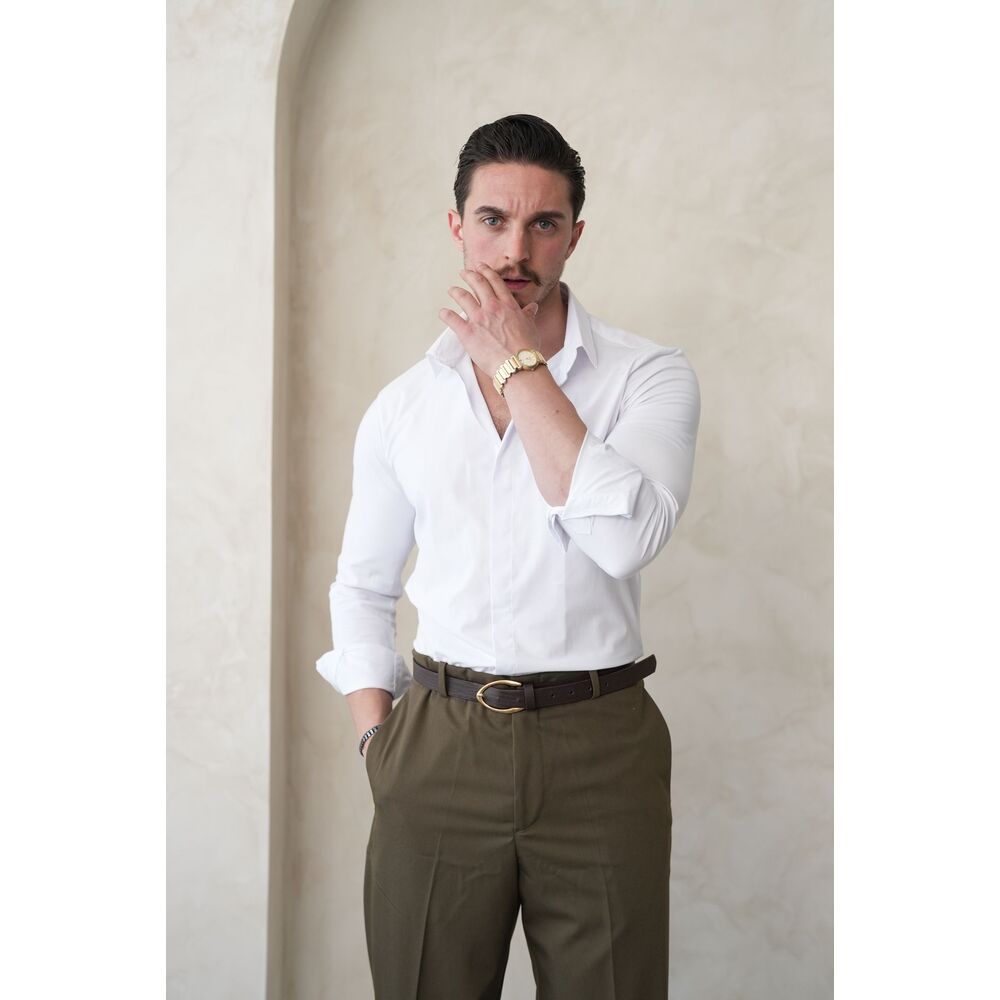 Gizli Düğmeli Slim Fit Erkek Gömlek