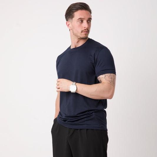 Basic Lacivert Erkek Tişört – Slim Fit