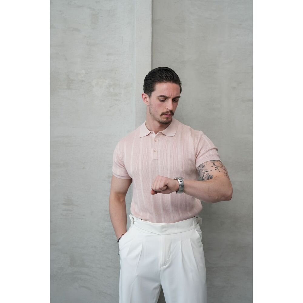 Soft Pembe Polo Yaka Triko