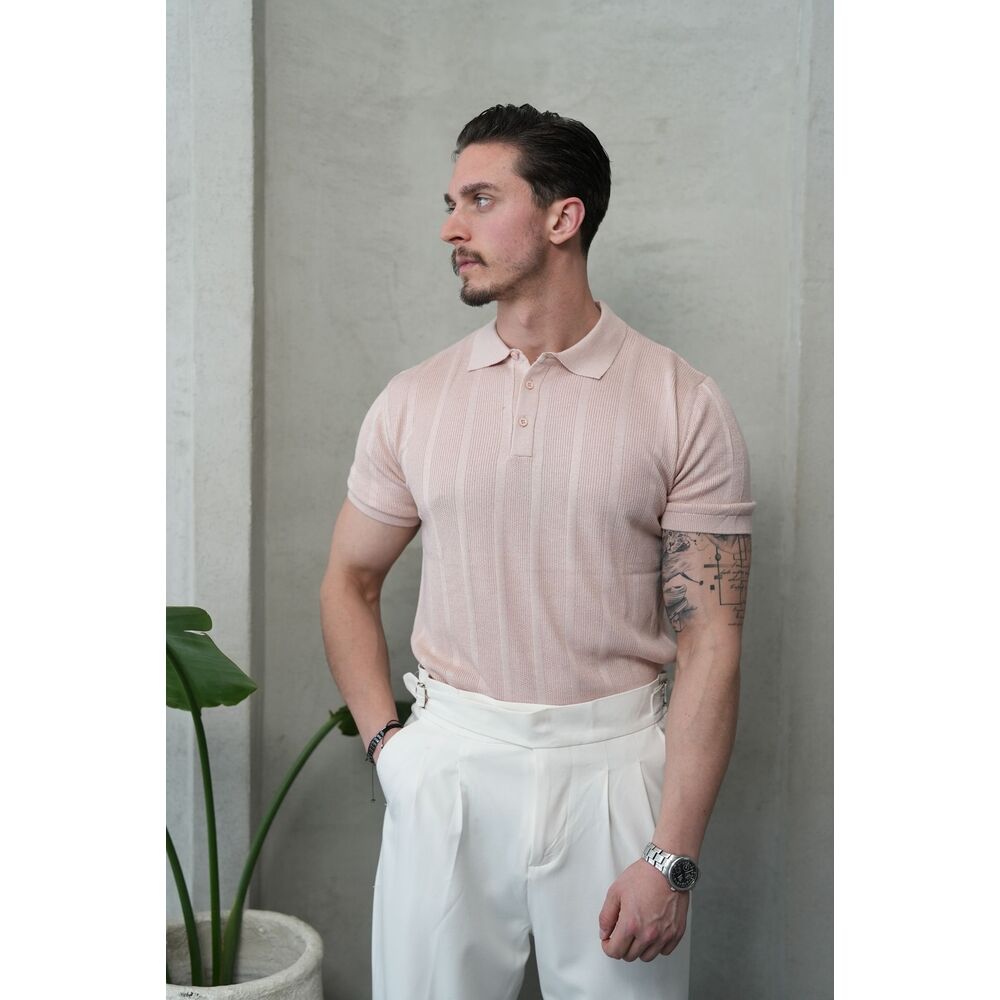Soft Pembe Polo Yaka Triko