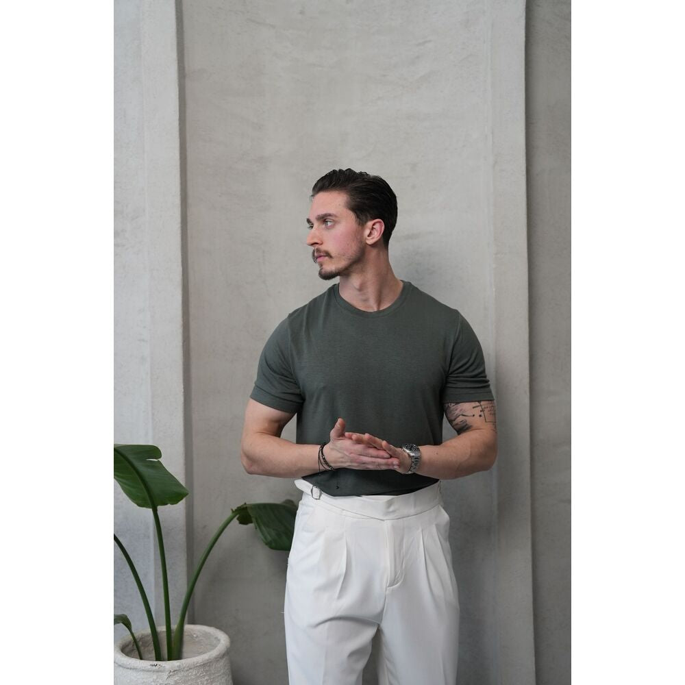 Haki Yarı Oversize Tişört