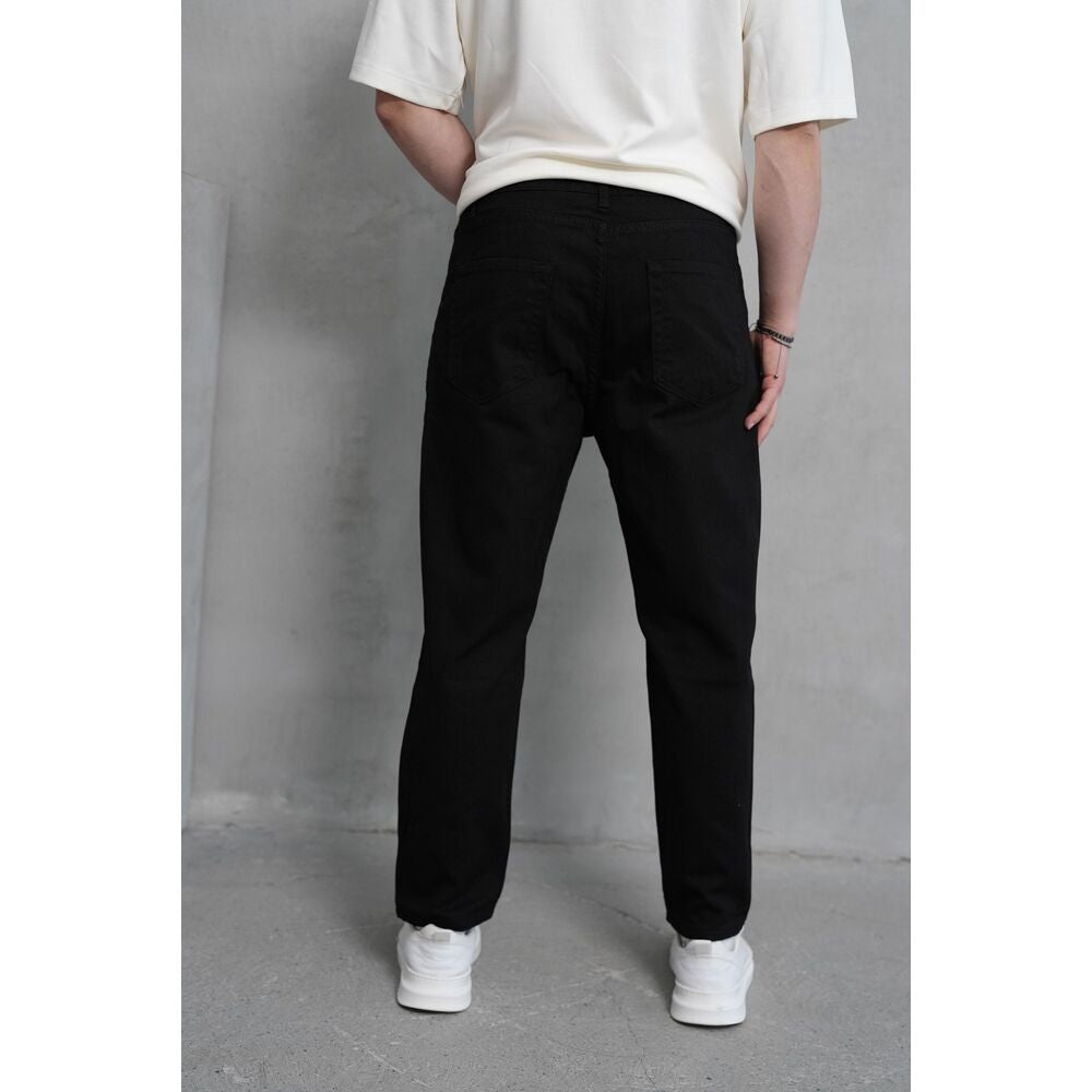 Siyah Boyfriend Kesim Erkek Denim Pantolon