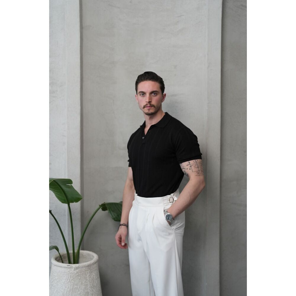 Siyah Polo Yaka Triko