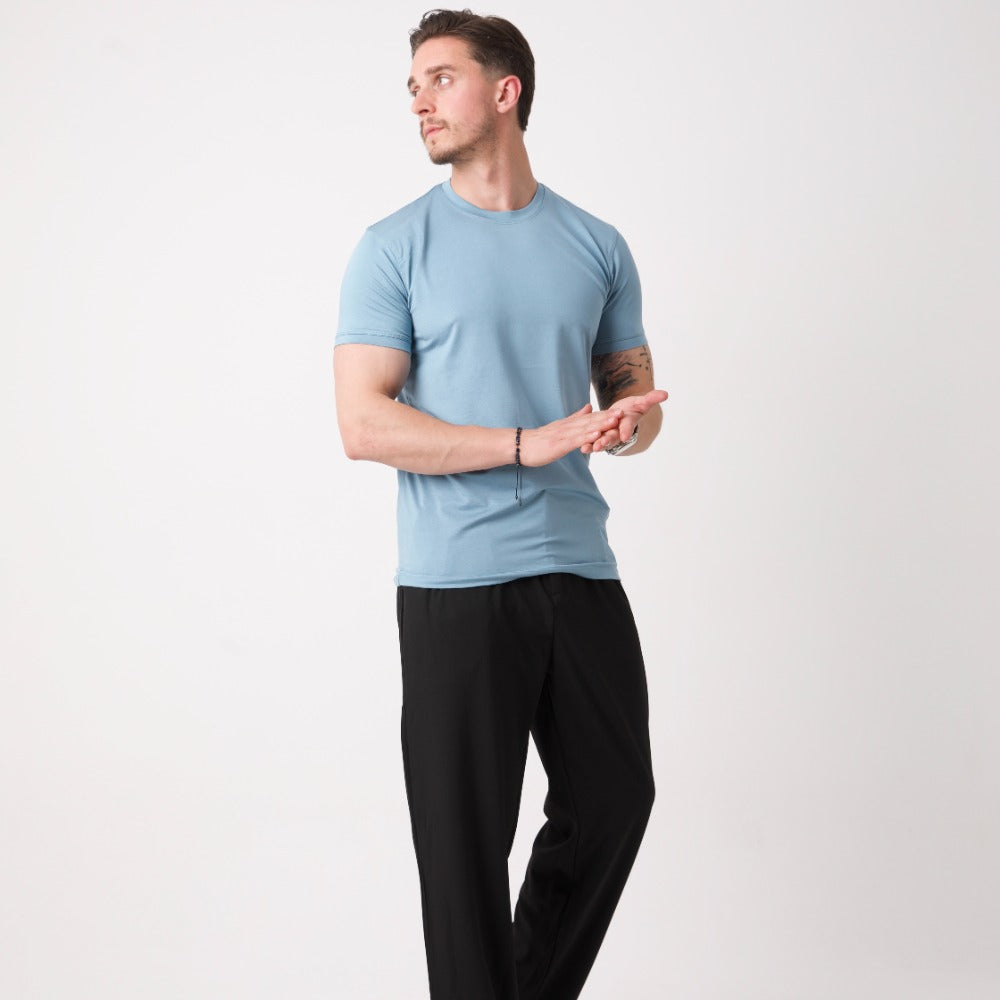 Açık Mavi Basic Erkek Tişört – Slim Fit