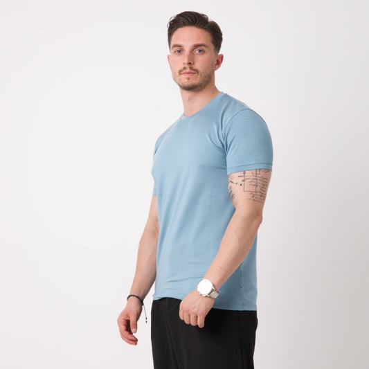 Açık Mavi Basic Erkek Tişört – Slim Fit