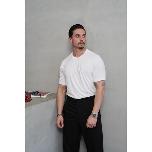 Beyaz Modal Kumaş Oversize Tişört