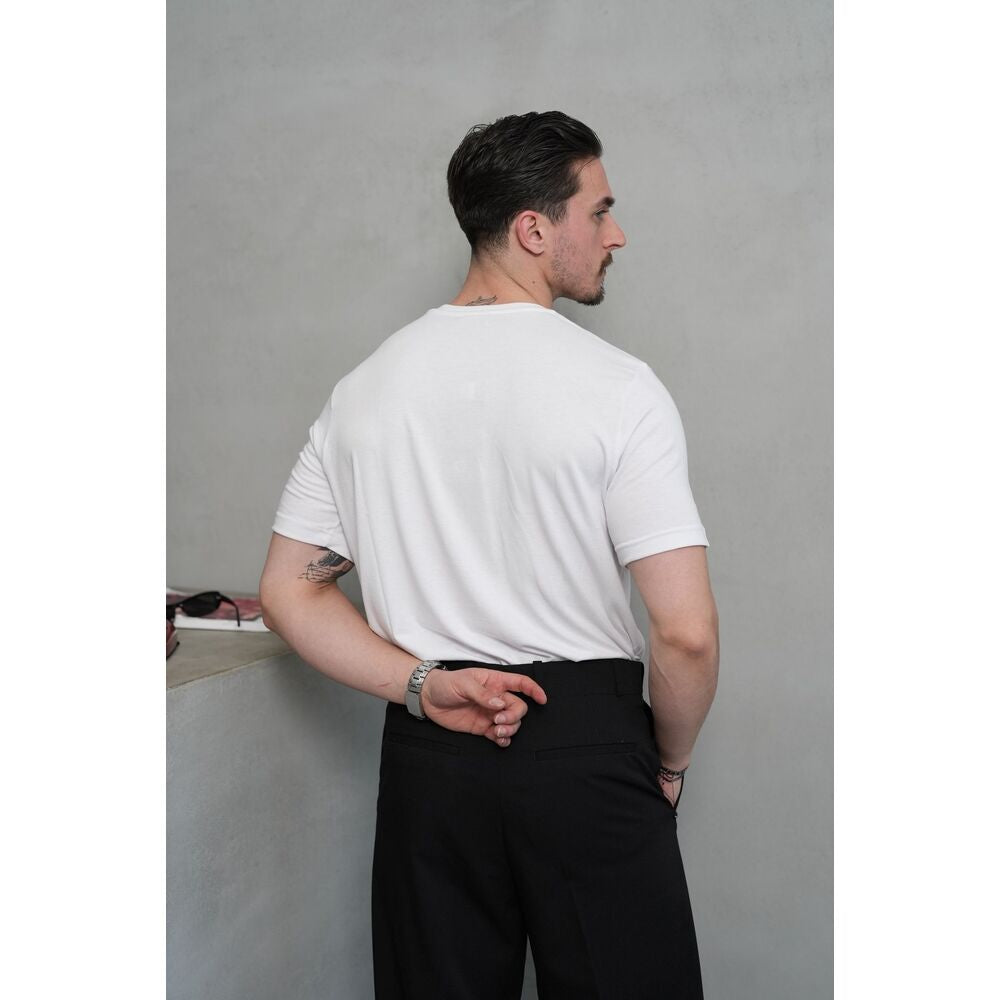 Beyaz Modal Kumaş Oversize Tişört