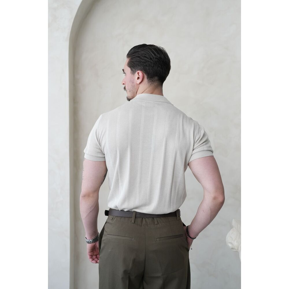 Krem Polo Yaka Triko