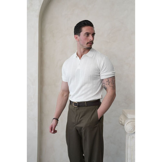 Beyaz Polo Yaka Triko