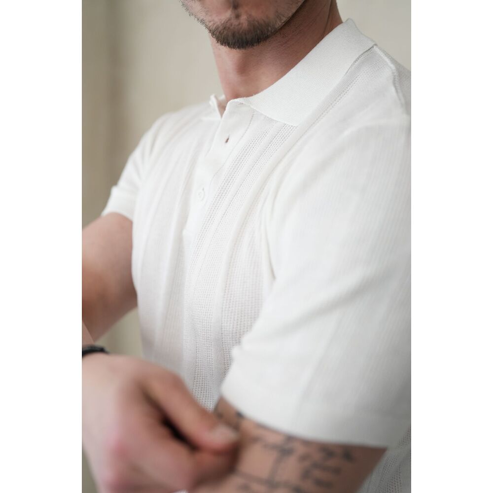 Beyaz Polo Yaka Triko