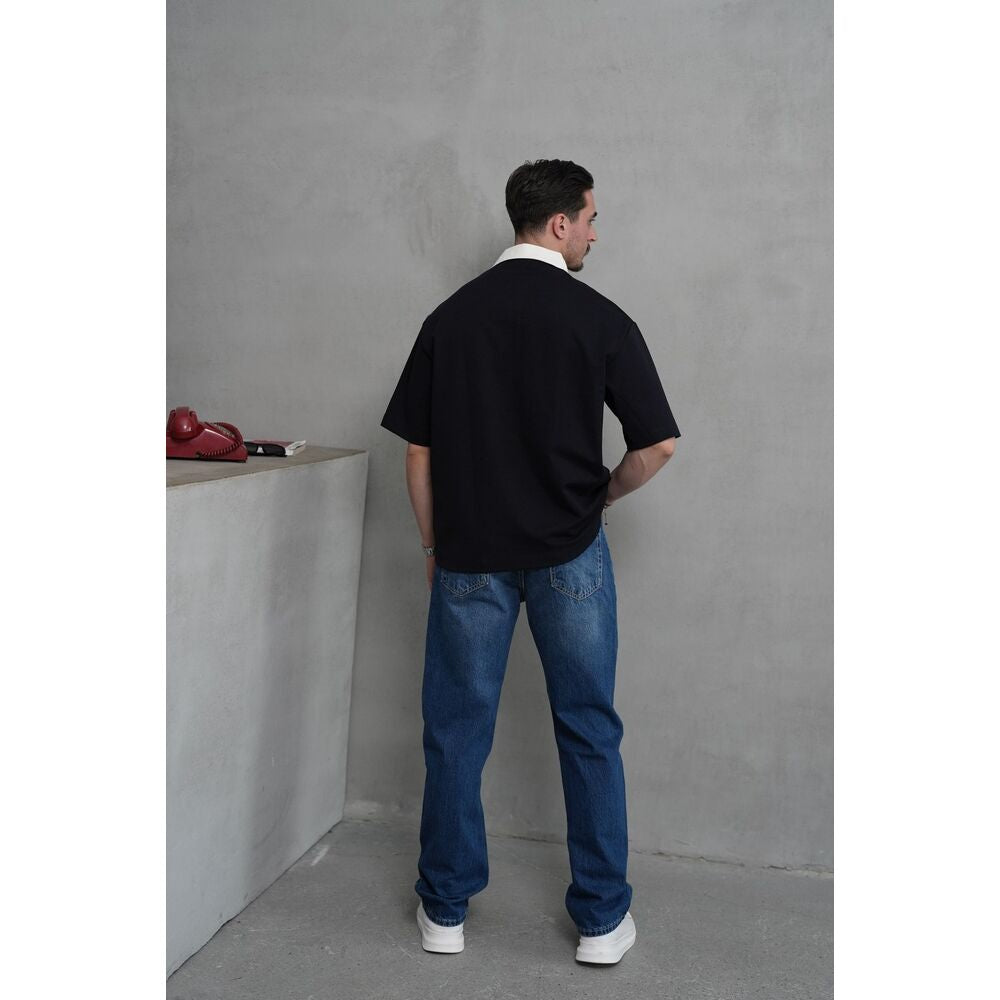 Contrast Collar Oversize Polo T-Shirt